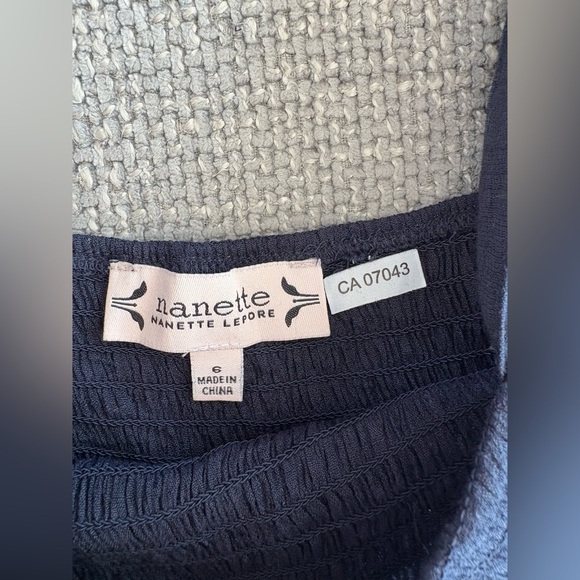 Nanette Lepore Navy Smocked Maxi Dress - Size 6 - Picture 5 of 11